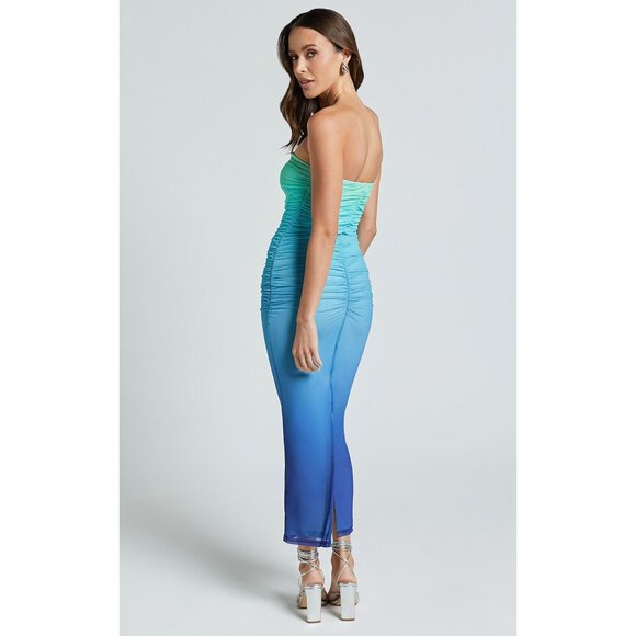 Runaway The Label Kendall Dress in Aqua Ombre XSmall New Womens Midi - Picture 10 of 16